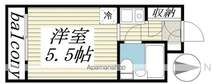 メゾン・ド・ブランシュバール[1R/16.13m2]の間取図
