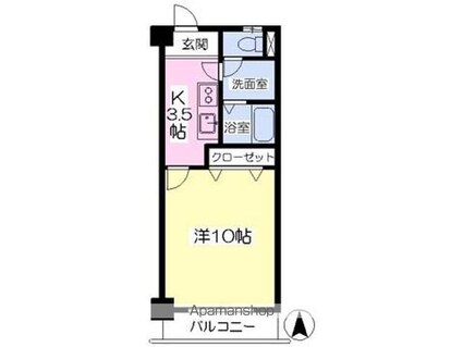 フォルテ小坂[1K/31.68m2]の間取図