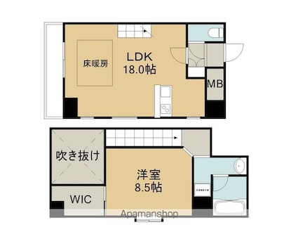ＭＡＲＫＳＳＱＵＡＲＥ[1LDK/65.54m2]の間取図