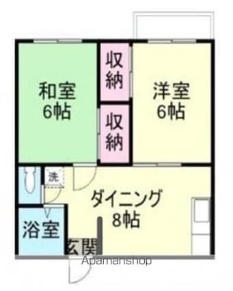 レピュート石丸[2DK/42.9m2]の間取図