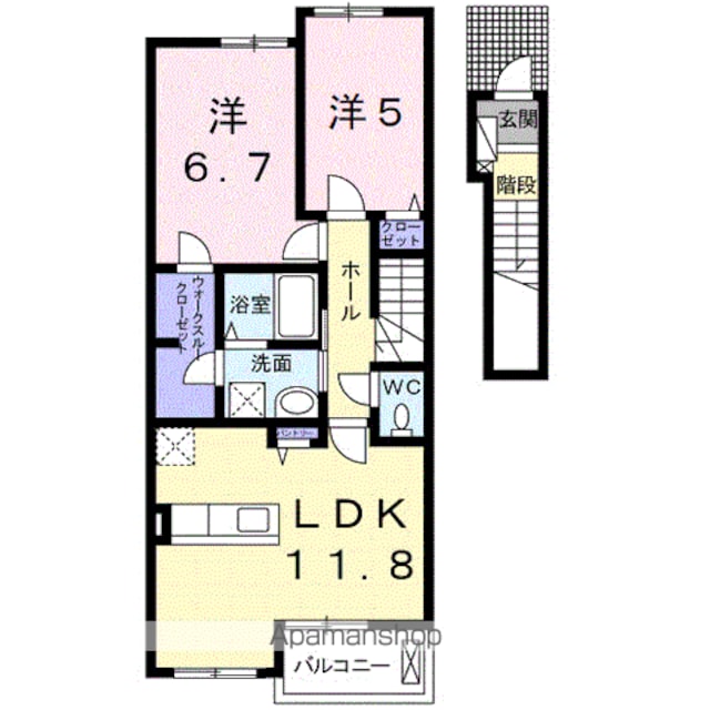 パミドーリⅣ[2LDK/58.63m2]の間取図
