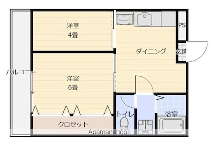 エスティード光南[2DK/33m2]の間取図