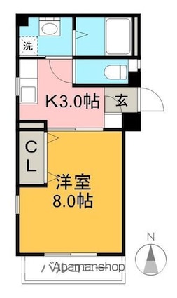 シルクハウス[1K/24m2]の間取図