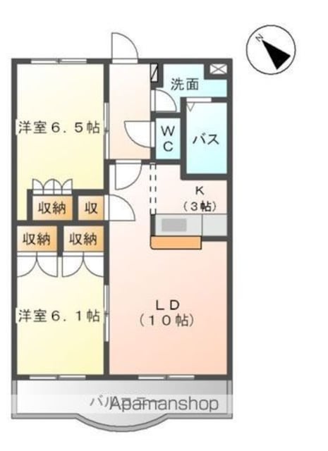 グランヴィア松江[2LDK/57.75m2]の間取図