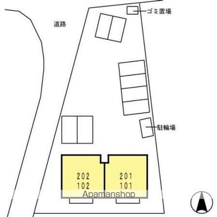 セジュールフジＣ棟[2LDK/55.45m2]の配置図