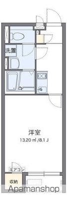 クレイノラルーチェ[1K/25.89m2]の間取図