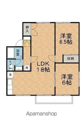 長野県松本市野溝西２丁目[2LDK/62.92m2]の間取図