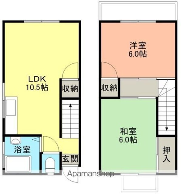 和歌山県和歌山市園部[2LDK/50m2]の間取図