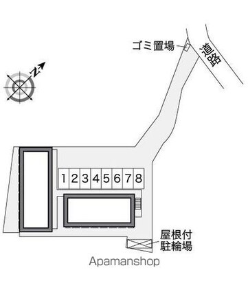 レオパレスグレイスコート　古江[1K/21.81m2]の配置図