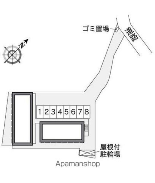 レオパレスグレイスコート　古江[1K/21.81m2]の配置図