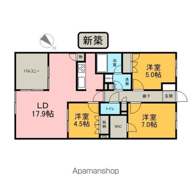 パークキューブ平和台[3LDK/84.2m2]の間取図