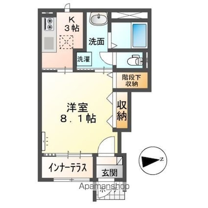 フィールドアップ横井[1K/33.86m2]の間取図