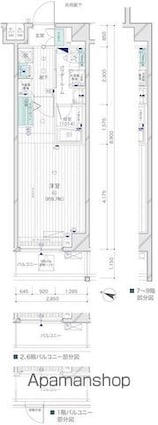 メインステージ上野毛Ⅱ[1K/25.36m2]の間取図