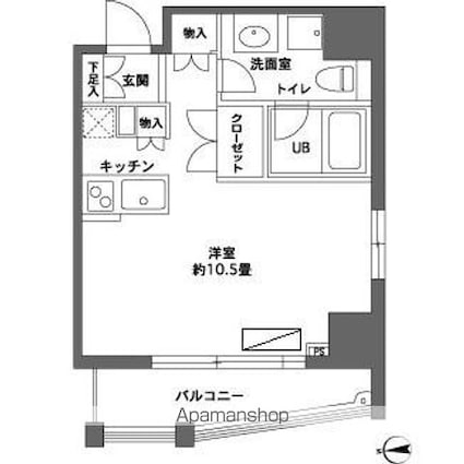 カスタリア森下ＩＩ[1R/33.25m2]の間取図