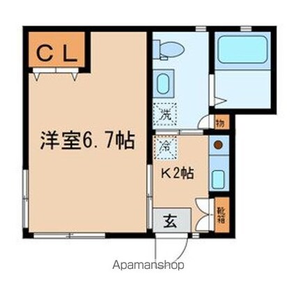ハイツ山内[1K/21.5m2]の間取図