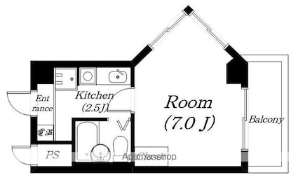 滋賀県大津市萱野浦[1K/22.63m2]の間取図