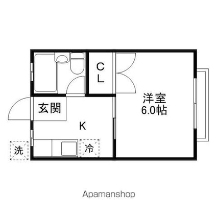ジラソーレ・プリモ[1K/20m2]の間取図