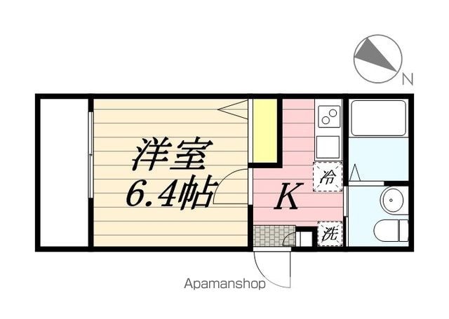 東京都立川市富士見町１丁目[1K/22.03m2]の間取図