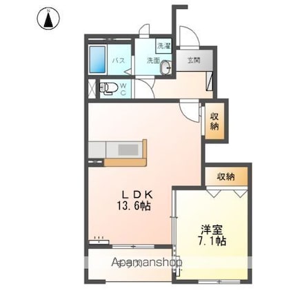 フランシーズ[1LDK/49.08m2]の間取図