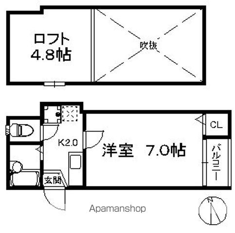 フレグランス下山門 102 ｜ 福岡県福岡市西区生の松原１丁目8-8（賃貸アパート1K・1階・19.76㎡） その2