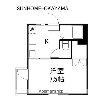 Ｋプレイス新保[1K/25m2]の間取図