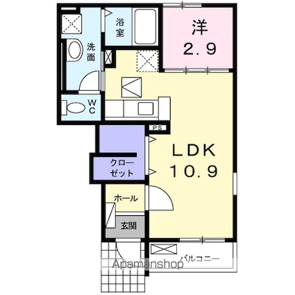 ソレラ・ＭⅡ[1LDK/36.24m2]の間取図