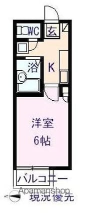 広島県尾道市栗原町[1K/19.77m2]の間取図