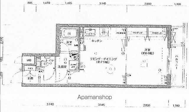 蔵前アムフラットⅡ[1LDK/35.23m2]の間取図