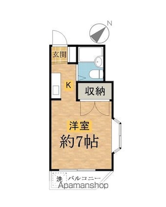 甲ノ原セントジュエル[1R/19.4m2]の間取図