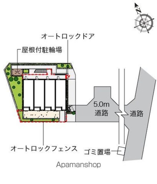 レオネクストルシェル[1K/27.54m2]の配置図