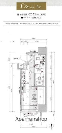 メインステージ浅草国際通り[1K/25.79m2]の間取図
