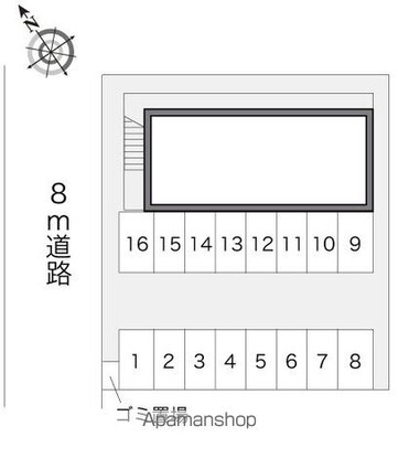レオパレスシャトルファミリー[1K/20.37m2]の配置図