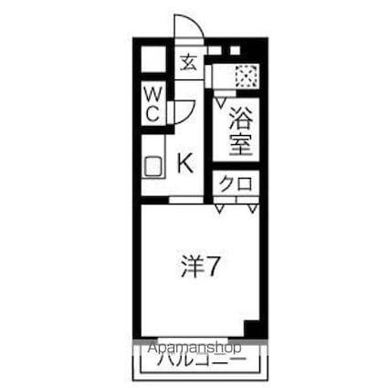 林風館[1K/24.18m2]の間取図