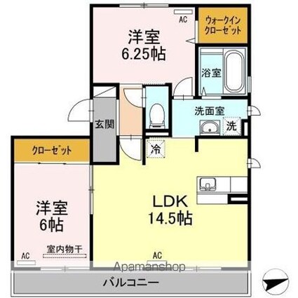 パルク　アミティエ　Ｉ[2LDK/63.01m2]の間取図