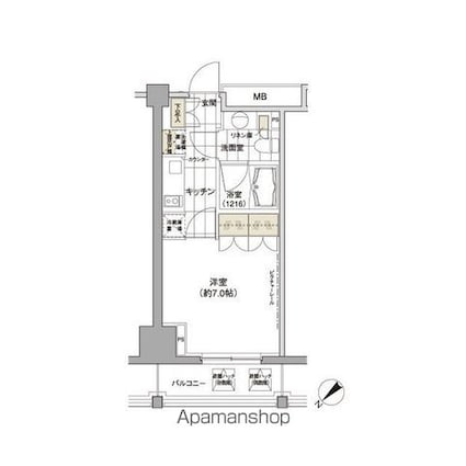 パークハビオ渋谷[1K/24m2]の間取図