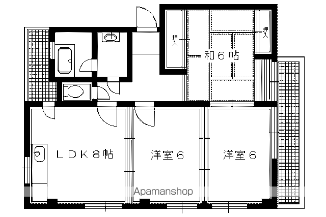 北白川コーポラスの間取り写真