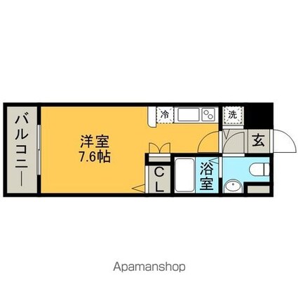 福岡県福岡市博多区対馬小路[1R/22.8m2]の間取図