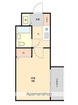 ウィンベルソロ梅ヶ丘[1K/18.48m2]の間取図