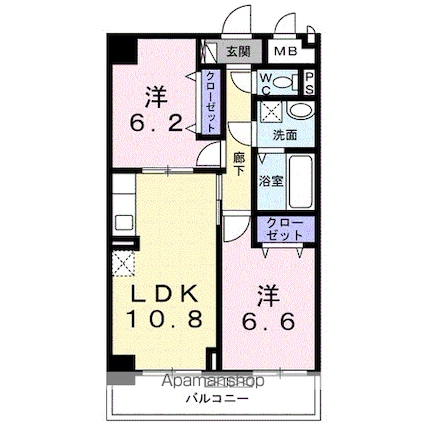 ラフィナージュ[2LDK/54.68m2]の間取図