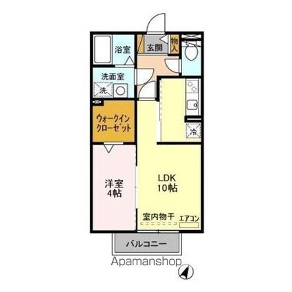 コモド　Ｂ棟[1LDK/37.53m2]の間取図
