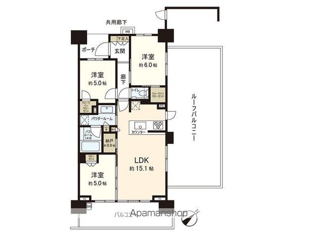 レジデンス西新パークサイドの間取り写真