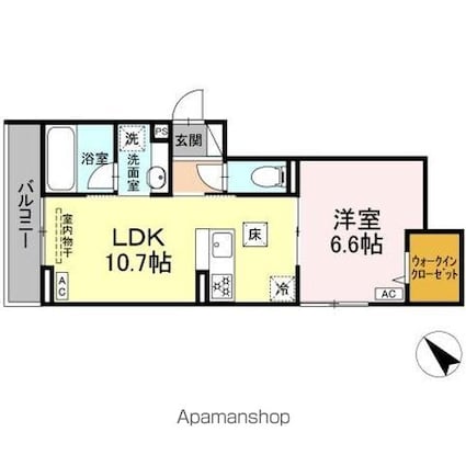 ＧＲＡＮＤ　ＤーＲＯＯＭ大秋[1LDK/41.16m2]の間取図