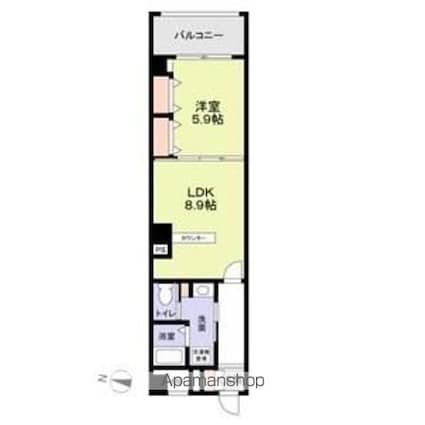 カステッロ石神井公園[1DK/40.95m2]の間取図