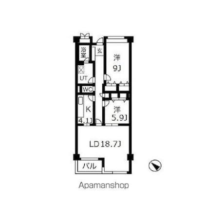 アーバンコート市ヶ谷[2LDK/93.2m2]の間取図