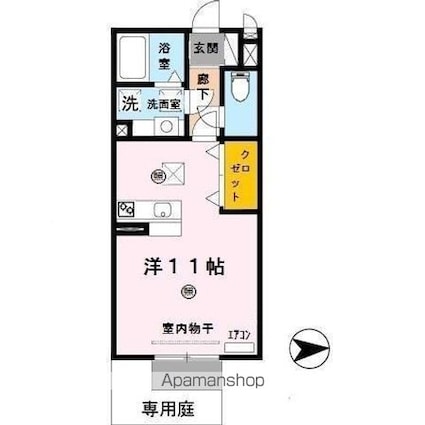 和歌山県和歌山市鷹匠町１丁目[1R/30.03m2]の間取図