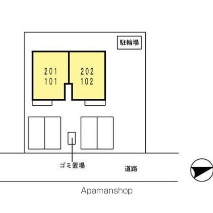 パラッツオⅢ[1K/30.4m2]の配置図