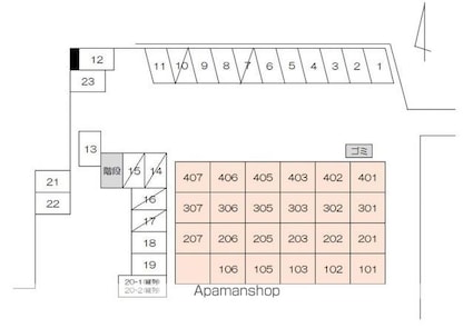 ラフォーレＨＡＳＨＩＭＯＴＯ[3DK/53.46m2]の配置図