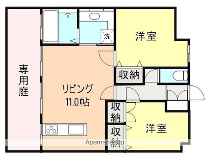 熊本県八代郡氷川町鹿島[2LDK/60.75m2]の間取図