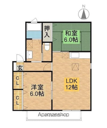 サザンウインドⅡ[2LDK/55m2]の間取図