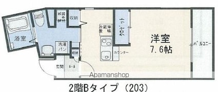 滋賀県大津市長等２丁目[1R/29.54m2]の間取図